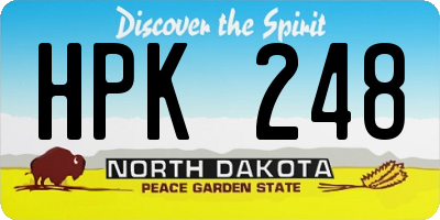 ND license plate HPK248
