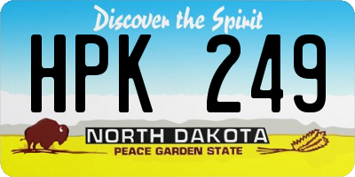 ND license plate HPK249