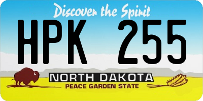 ND license plate HPK255