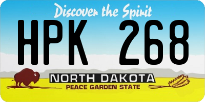 ND license plate HPK268
