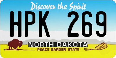 ND license plate HPK269
