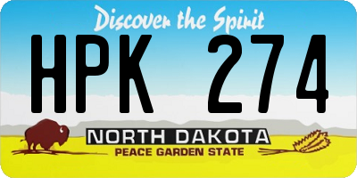ND license plate HPK274