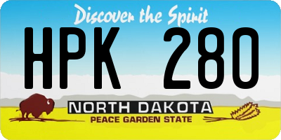 ND license plate HPK280