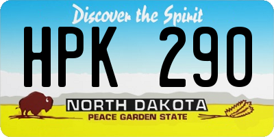 ND license plate HPK290