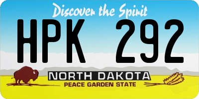 ND license plate HPK292