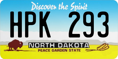 ND license plate HPK293