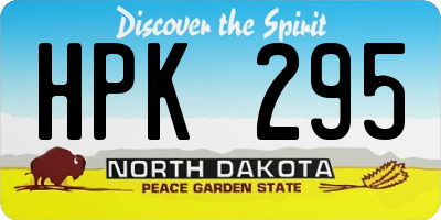 ND license plate HPK295