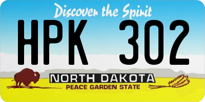 ND license plate HPK302