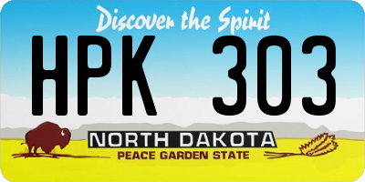ND license plate HPK303