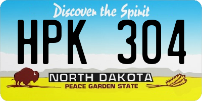 ND license plate HPK304