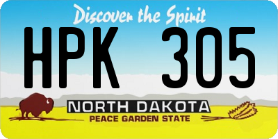 ND license plate HPK305