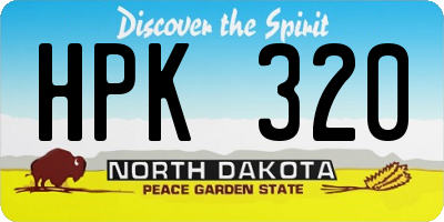ND license plate HPK320