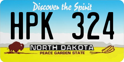 ND license plate HPK324