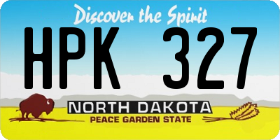 ND license plate HPK327