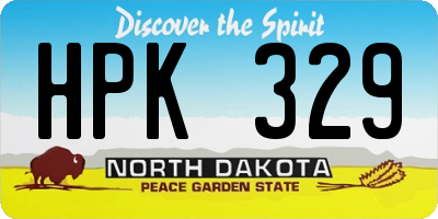 ND license plate HPK329