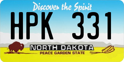 ND license plate HPK331