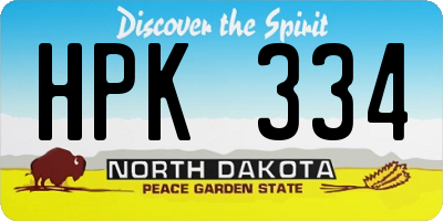 ND license plate HPK334