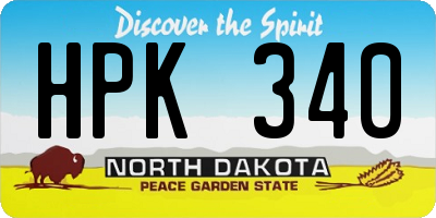 ND license plate HPK340