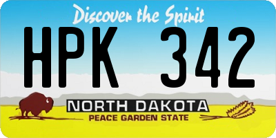ND license plate HPK342