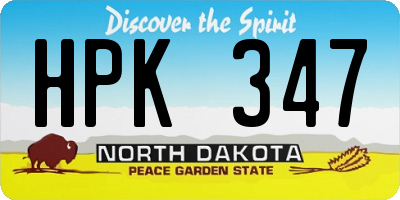 ND license plate HPK347