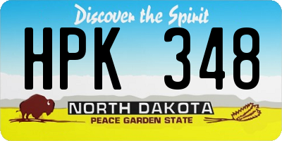 ND license plate HPK348