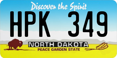 ND license plate HPK349