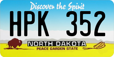 ND license plate HPK352