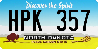 ND license plate HPK357