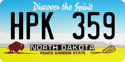 ND license plate HPK359