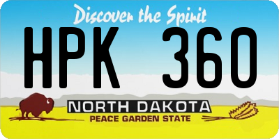 ND license plate HPK360