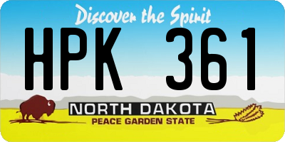 ND license plate HPK361
