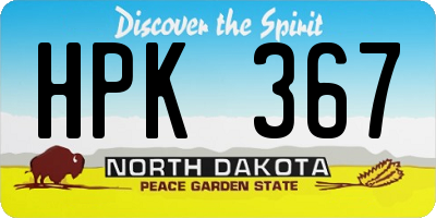 ND license plate HPK367