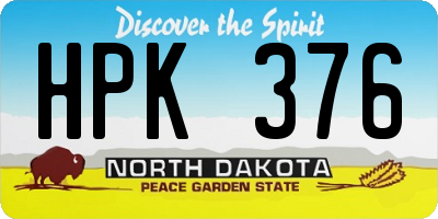 ND license plate HPK376