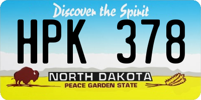 ND license plate HPK378