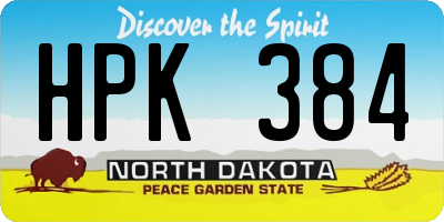 ND license plate HPK384