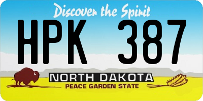 ND license plate HPK387