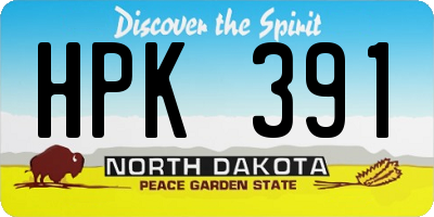 ND license plate HPK391