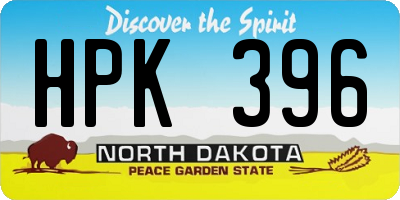 ND license plate HPK396