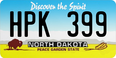 ND license plate HPK399