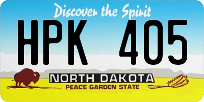 ND license plate HPK405