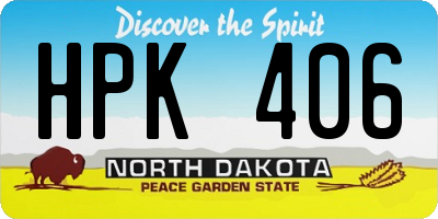 ND license plate HPK406
