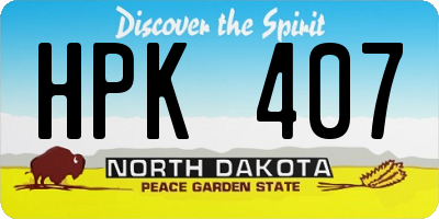 ND license plate HPK407