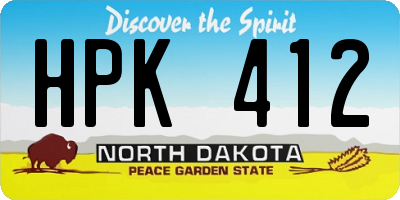 ND license plate HPK412