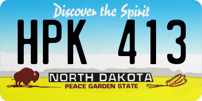 ND license plate HPK413