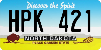 ND license plate HPK421