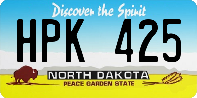ND license plate HPK425