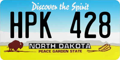 ND license plate HPK428