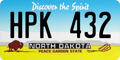 ND license plate HPK432