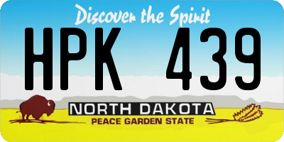 ND license plate HPK439