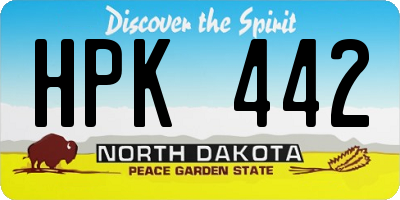 ND license plate HPK442